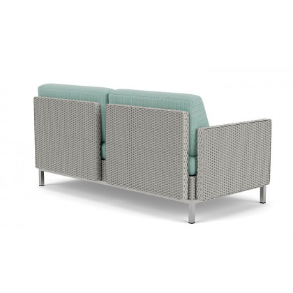 Lloyd Flanders™ Elements Right Arm Settee with Loom Arm and Back - Platinum