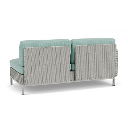 Lloyd Flanders™ Elements Right Arm Settee with Loom Arm and Back - Platinum
