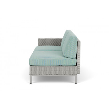 Lloyd Flanders™ Elements Right Arm Settee with Loom Arm and Back - Platinum