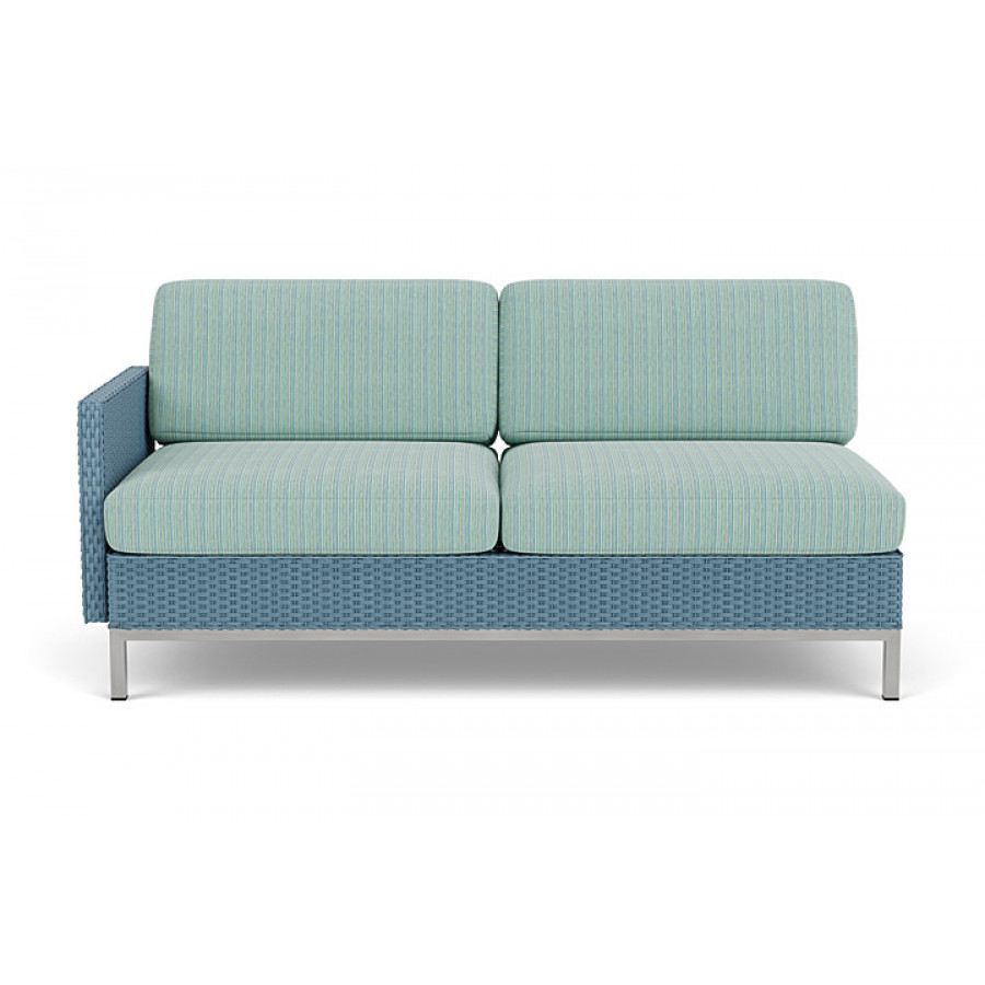 Lloyd Flanders™ Elements Right Arm Settee with Loom Arm and Back - Stillwater