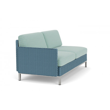 Lloyd Flanders™ Elements Right Arm Settee with Loom Arm and Back - Stillwater
