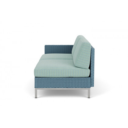 Lloyd Flanders™ Elements Right Arm Settee with Loom Arm and Back - Stillwater