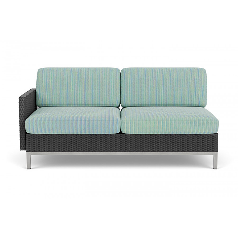 Lloyd Flanders™ Elements Right Arm Settee with Loom Arm and Back - Charcoal