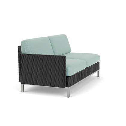 Lloyd Flanders™ Elements Right Arm Settee with Loom Arm and Back - Charcoal