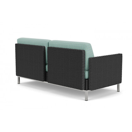 Lloyd Flanders™ Elements Right Arm Settee with Loom Arm and Back - Charcoal