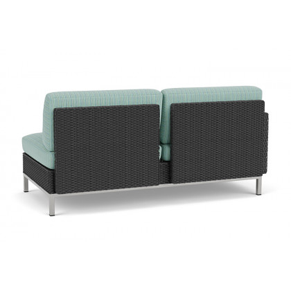 Lloyd Flanders™ Elements Right Arm Settee with Loom Arm and Back - Charcoal