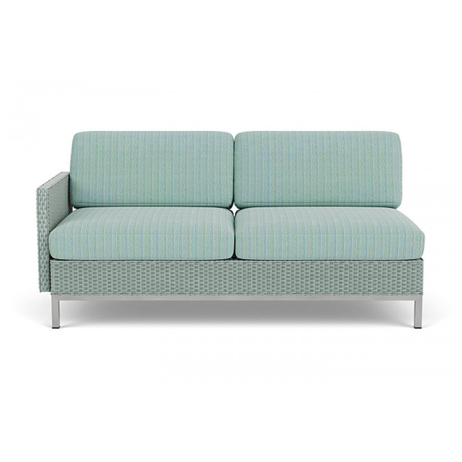 Lloyd Flanders™ Elements Right Arm Settee with Loom Arm and Back - Sea Glass