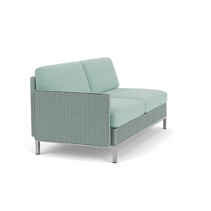Lloyd Flanders™ Elements Right Arm Settee with Loom Arm and Back - Sea Glass