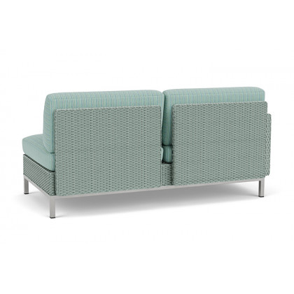 Lloyd Flanders™ Elements Right Arm Settee with Loom Arm and Back - Sea Glass