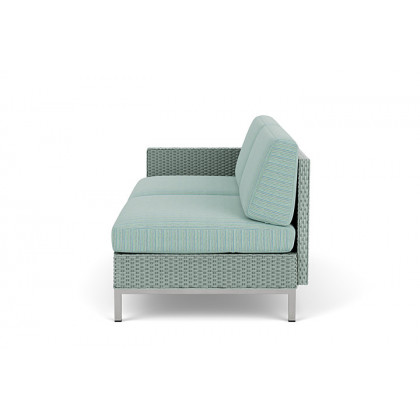 Lloyd Flanders™ Elements Right Arm Settee with Loom Arm and Back - Sea Glass