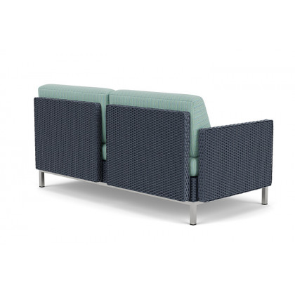 Lloyd Flanders™ Elements Right Arm Settee with Loom Arm and Back - Denim Blue