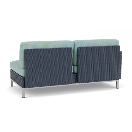 Lloyd Flanders™ Elements Right Arm Settee with Loom Arm and Back - Denim Blue