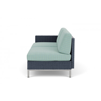Lloyd Flanders™ Elements Right Arm Settee with Loom Arm and Back - Denim Blue