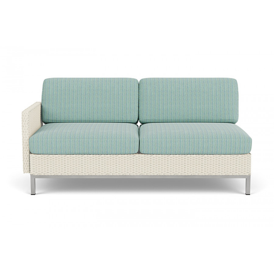 Lloyd Flanders™ Elements Right Arm Settee with Loom Arm and Back - Ivory