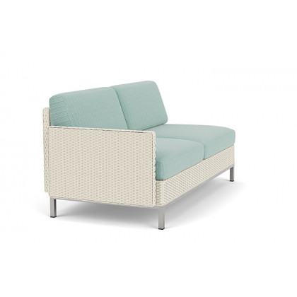 Lloyd Flanders™ Elements Right Arm Settee with Loom Arm and Back - Ivory