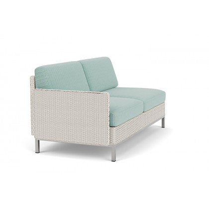 Lloyd Flanders™ Elements Right Arm Settee with Loom Arm and Back - Antique White