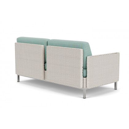 Lloyd Flanders™ Elements Right Arm Settee with Loom Arm and Back - Antique White
