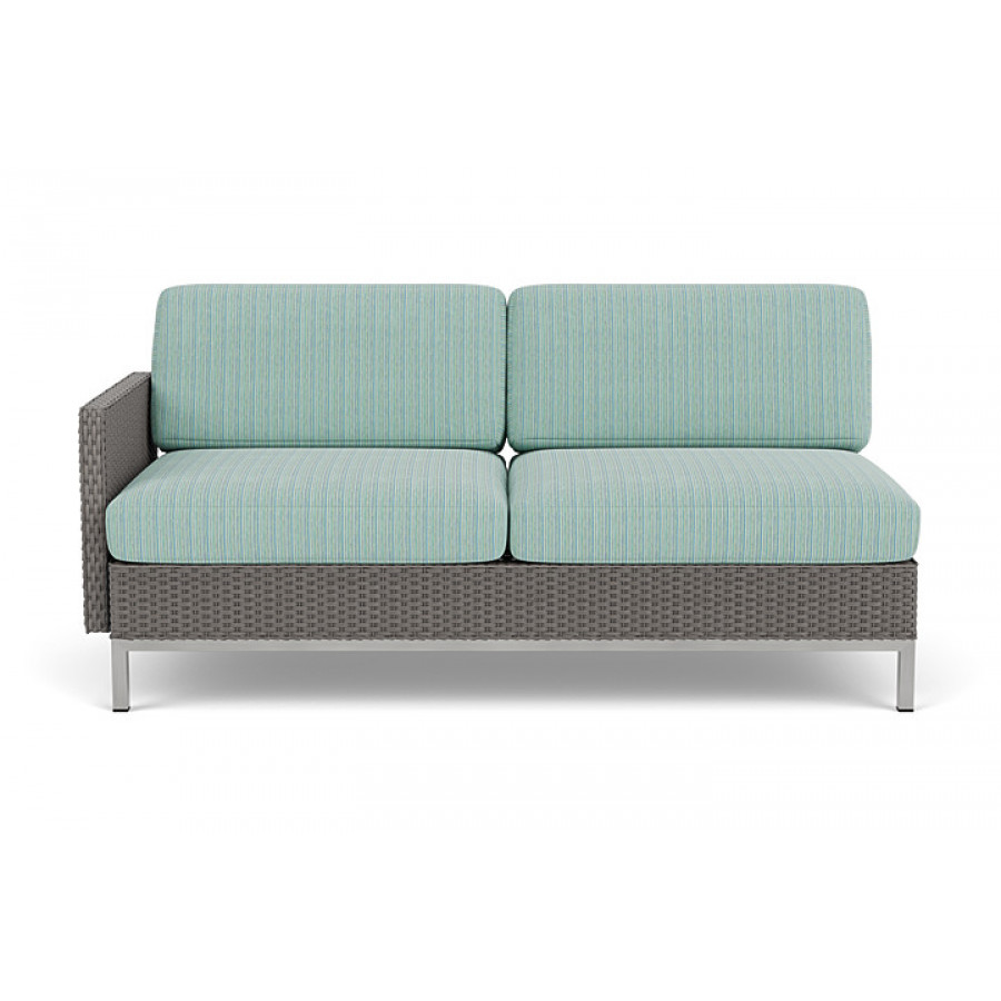 Lloyd Flanders™ Elements Right Arm Settee with Loom Arm and Back - Pewter