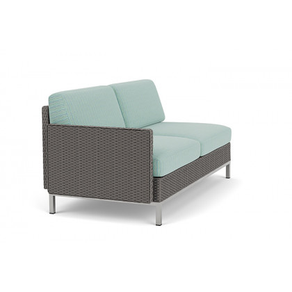 Lloyd Flanders™ Elements Right Arm Settee with Loom Arm and Back - Pewter