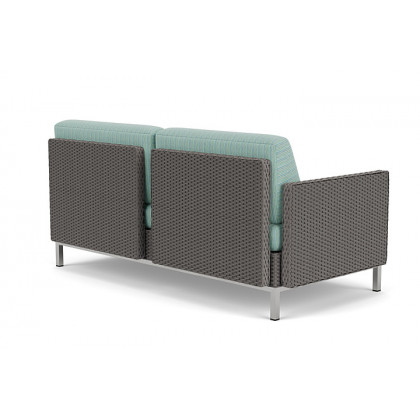 Lloyd Flanders™ Elements Right Arm Settee with Loom Arm and Back - Pewter