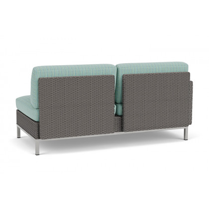 Lloyd Flanders™ Elements Right Arm Settee with Loom Arm and Back - Pewter