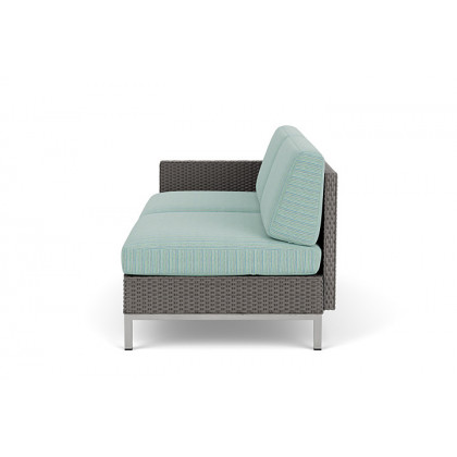 Lloyd Flanders™ Elements Right Arm Settee with Loom Arm and Back - Pewter
