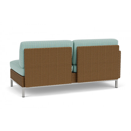 Lloyd Flanders™ Elements Right Arm Settee with Loom Arm and Back - Hickory