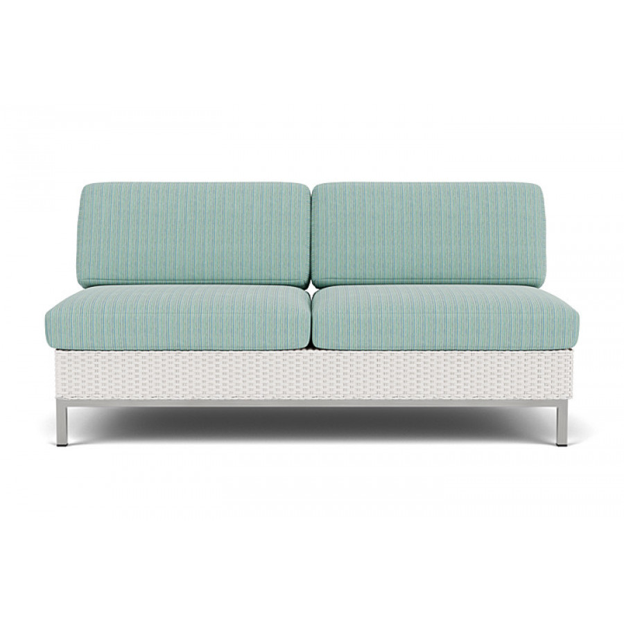 Lloyd Flanders™ Elements Armless Settee with Loom Back - White