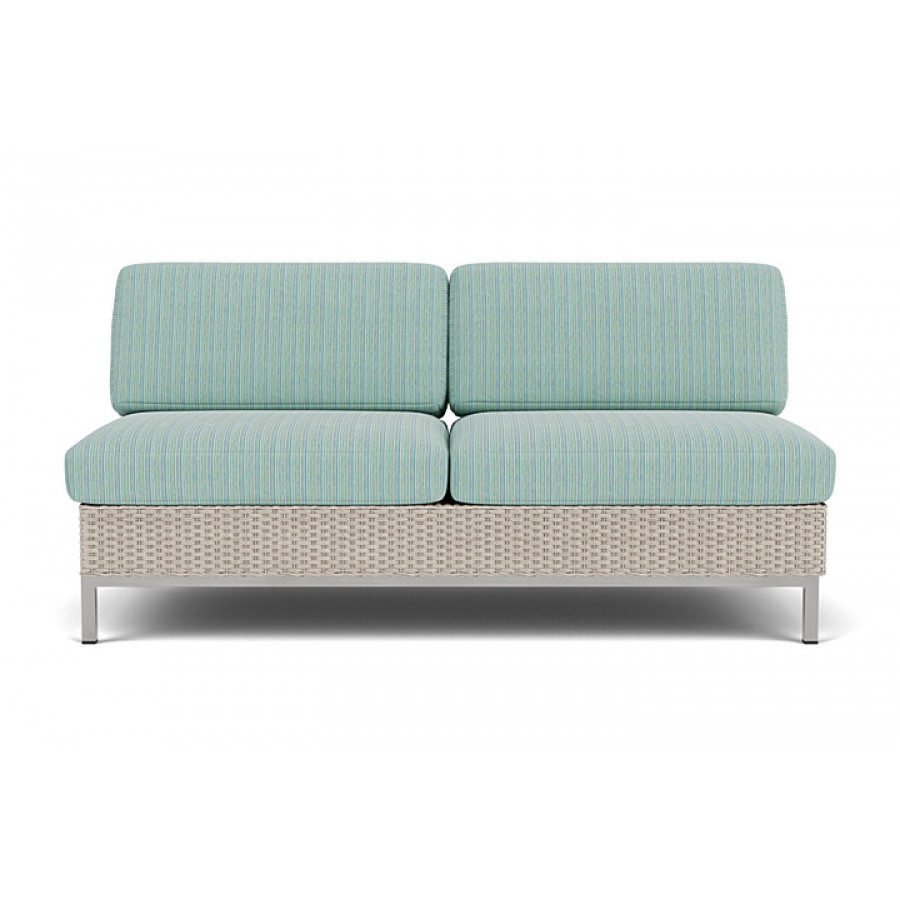Lloyd Flanders™ Elements Armless Settee with Loom Back - Linen