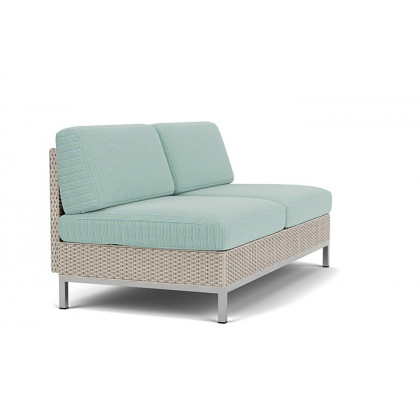 Lloyd Flanders™ Elements Armless Settee with Loom Back - Linen