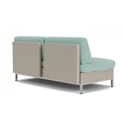 Lloyd Flanders™ Elements Armless Settee with Loom Back - Linen