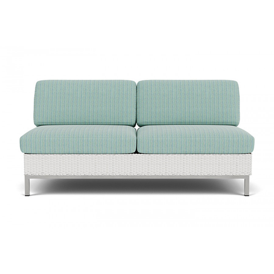 Lloyd Flanders™ Elements Armless Settee with Loom Back - Matte White