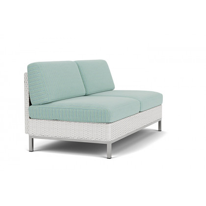 Lloyd Flanders™ Elements Armless Settee with Loom Back - Matte White