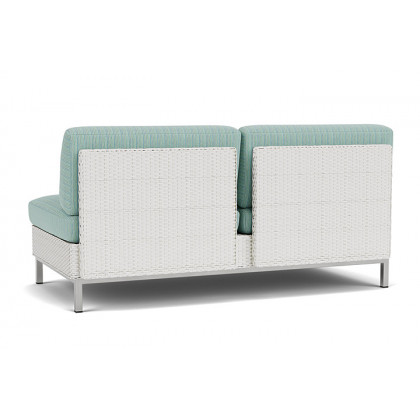 Lloyd Flanders™ Elements Armless Settee with Loom Back - Matte White