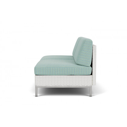 Lloyd Flanders™ Elements Armless Settee with Loom Back - Matte White