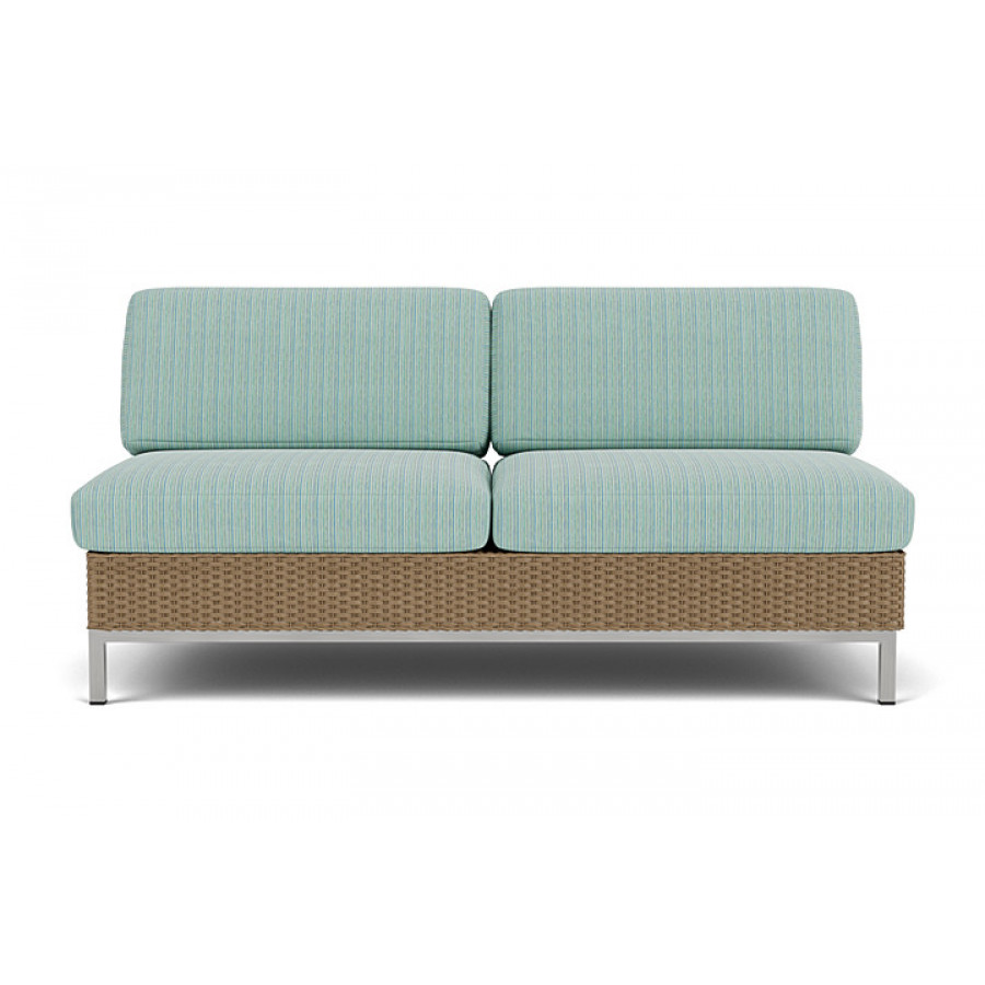 Lloyd Flanders™ Elements Armless Settee with Loom Back - Fawn