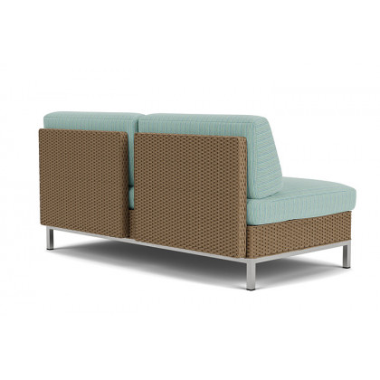 Lloyd Flanders™ Elements Armless Settee with Loom Back - Fawn