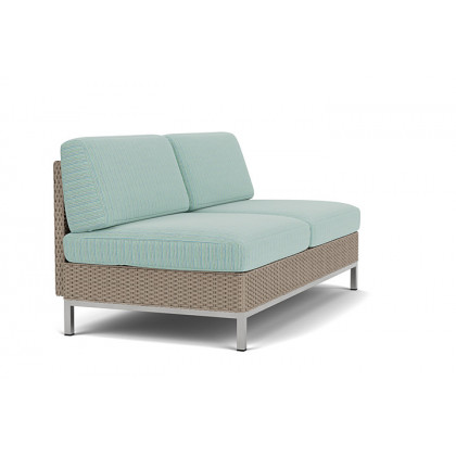 Lloyd Flanders™ Elements Armless Settee with Loom Back - French Beige