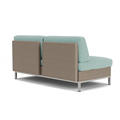 Lloyd Flanders™ Elements Armless Settee with Loom Back - French Beige