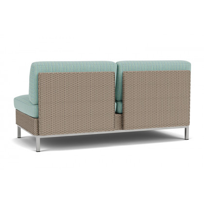 Lloyd Flanders™ Elements Armless Settee with Loom Back - French Beige