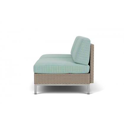 Lloyd Flanders™ Elements Armless Settee with Loom Back - French Beige