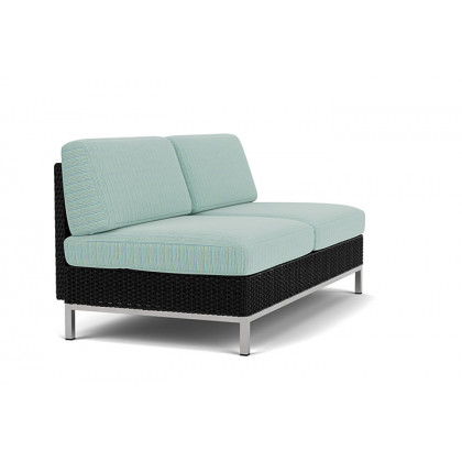 Lloyd Flanders™ Elements Armless Settee with Loom Back - Ebony