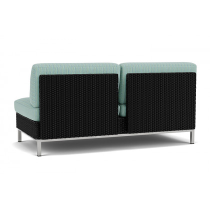 Lloyd Flanders™ Elements Armless Settee with Loom Back - Ebony