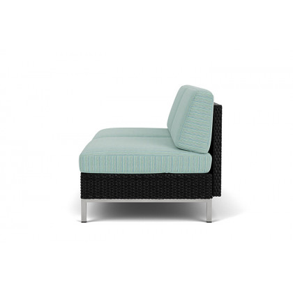 Lloyd Flanders™ Elements Armless Settee with Loom Back - Ebony