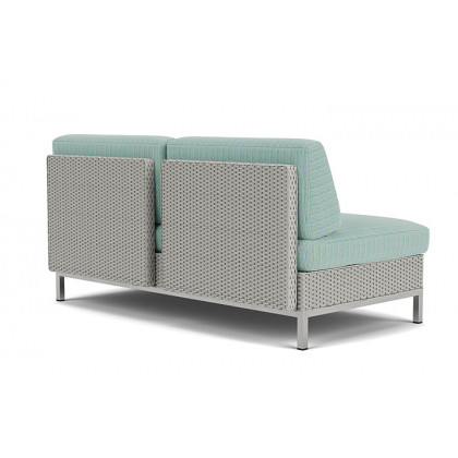 Lloyd Flanders™ Elements Armless Settee with Loom Back - Platinum