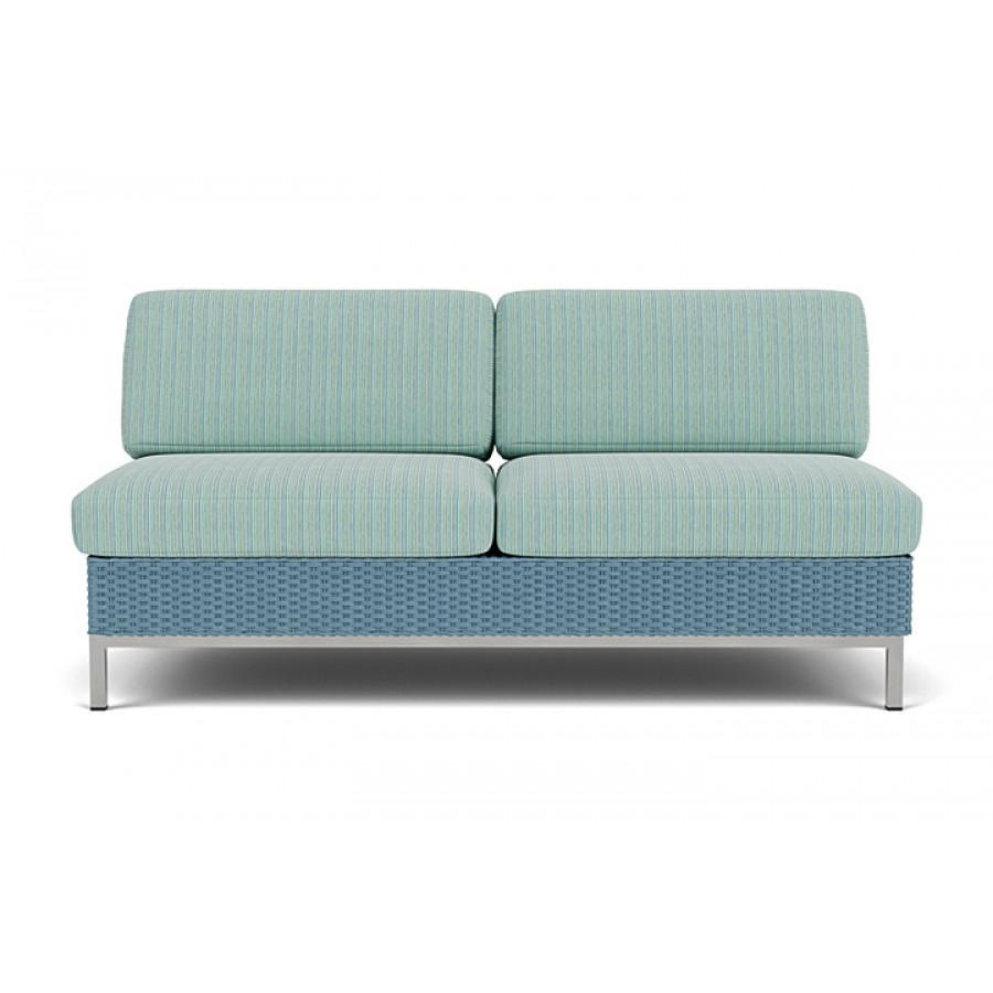 Lloyd Flanders™ Elements Armless Settee with Loom Back - Stillwater