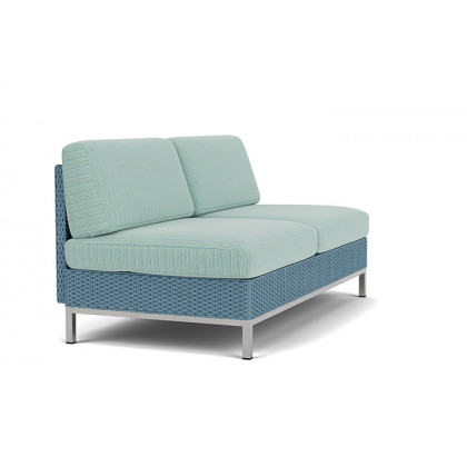 Lloyd Flanders™ Elements Armless Settee with Loom Back - Stillwater