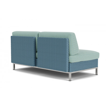 Lloyd Flanders™ Elements Armless Settee with Loom Back - Stillwater