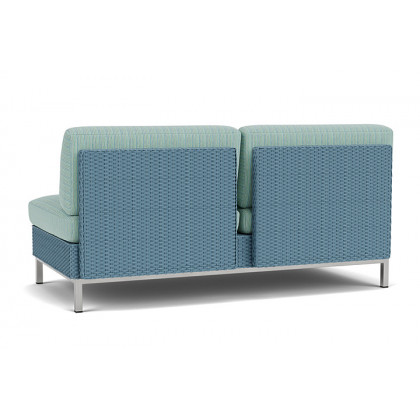 Lloyd Flanders™ Elements Armless Settee with Loom Back - Stillwater