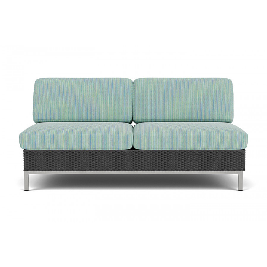Lloyd Flanders™ Elements Armless Settee with Loom Back - Charcoal